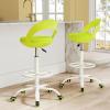 Giantex Drafting Chair with Back, Tall Office Chair with Footrest & Adjustable Height, Ergonomic Standing Desk Chair for Counter Height Desk, Home Kitchen, Green(2)