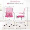 Giantex Ergonomic Drafting Chair Tall Office Chair with Flip-Up Armrests Footrest Ring Height Adjustable Executive Task Chair Mesh Computer Standing Desk Chair Lumbar Support for Home Office (Pink)(Pink)