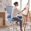 Giantex Ergonomic Drafting Chair Tall Office Chair with Flip-Up Armrests Footrest Ring Height Adjustable Executive Task Chair Mesh Computer Standing Desk Chair Lumbar Support for Home Office (Pink)(Blue)