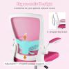 Giantex Ergonomic Drafting Chair Tall Office Chair with Flip-Up Armrests Footrest Ring Height Adjustable Executive Task Chair Mesh Computer Standing Desk Chair Lumbar Support for Home Office (Pink)(Pink)