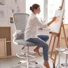 Giantex Ergonomic Drafting Chair Tall Office Chair with Flip-Up Armrests Footrest Ring Height Adjustable Executive Task Chair Mesh Computer Standing Desk Chair Lumbar Support for Home Office (Pink)(Grey)