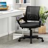 Giantex Ergonomic Mesh Office Chair, Mid-Back Computer Chair with Breathable Backrest, Lumbar Support and Adjustable Height, Gaming Chair, Swivel Rolling Desk Chair for Home Office, Task and Study