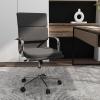 Giantex Ergonomic Office Chair, Mid Back Fabric Desk Chair with Armrest, Rocking Backrest, Lumbar Support & Padded Seat, Swivel Computer Chair with Adjustable Height for Home Office, Grey(1)