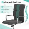 Giantex Ergonomic Office Chair, Mid Back Fabric Desk Chair with Armrest, Rocking Backrest, Lumbar Support & Padded Seat, Swivel Computer Chair with Adjustable Height for Home Office, Grey(1)