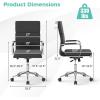 Giantex Ergonomic Office Chair, Mid Back Fabric Desk Chair with Armrest, Rocking Backrest, Lumbar Support & Padded Seat, Swivel Computer Chair with Adjustable Height for Home Office, Grey(2)