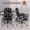 Giantex Executive Office Chair, Leather Ergonomic Computer Desk Chair w/Rocking Function, Padded Seat & Arms, Height Adjustable Gaming Chairs, High Back Rolling Swivel Chair for Home Office (Black)(Espresso)