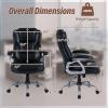 Giantex Executive Office Chair, Leather Ergonomic Computer Desk Chair w/Rocking Function, Padded Seat & Arms, Height Adjustable Gaming Chairs, High Back Rolling Swivel Chair for Home Office (Black)(Black)