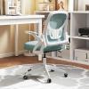 Giantex Mesh Office Chair, Ergonomic Desk Chair with Flip-up Arms & Lumbar Support, Height Adjustable Swivel Computer Desk with High Back for Home Office (Black)(Blue)