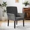 Giantex Office Waiting Room Chairs, Set of 4 Fabric Executive Guest Chair, Upholstered Reception Chair with Padded Arms, Backrest, Wood Legs, Guest Chairs for Meeting Room, Dining Room(Grey)