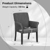 Giantex Office Waiting Room Chairs, Set of 4 Fabric Executive Guest Chair, Upholstered Reception Chair with Padded Arms, Backrest, Wood Legs, Guest Chairs for Meeting Room, Dining Room(Grey)
