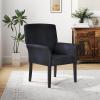 Giantex Office Waiting Room Chairs, Set of 4 Fabric Executive Guest Chair, Upholstered Reception Chair with Padded Arms, Backrest, Wood Legs, Guest Chairs for Meeting Room, Dining Room(Dark Grey)