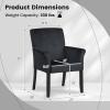 Giantex Office Waiting Room Chairs, Set of 4 Fabric Executive Guest Chair, Upholstered Reception Chair with Padded Arms, Backrest, Wood Legs, Guest Chairs for Meeting Room, Dining Room(Dark Grey)