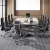 Giantex Ribbed Office Chair, High Back Ergonomic Desk Chair with Wheels & Rocking Function, Swivel Leather Desk Chair w/Arms & Removable Lumbar Support & Seat Cushions, Modern Executive Chair, Black