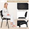 Giantex Set of 5 Conference Chair with Ergonomic Upholstered Seat, Protective Foot Pad, Elegant and Stackable Design for Home & Office, Waiting Room, Guest Room, 5 Pieces Reception Executive Chair Set(Black)