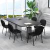 Giantex Set of 5 Conference Chair with Ergonomic Upholstered Seat, Protective Foot Pad, Elegant and Stackable Design for Home & Office, Waiting Room, Guest Room, 5 Pieces Reception Executive Chair Set(Black)