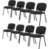 Giantex 5-Pack Conference Chair Set – Stackable Guest Chair with Metal Frame, Padded Cushion, Stacking Reception Chair, Lobby Chairs Set of 5, Stackable Chairs, Office Waiting Room Chair, Black(8)