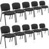 Giantex 5-Pack Conference Chair Set – Stackable Guest Chair with Metal Frame, Padded Cushion, Stacking Reception Chair, Lobby Chairs Set of 5, Stackable Chairs, Office Waiting Room Chair, Black(10)