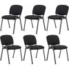 Giantex 5-Pack Conference Chair Set – Stackable Guest Chair with Metal Frame, Padded Cushion, Stacking Reception Chair, Lobby Chairs Set of 5, Stackable Chairs, Office Waiting Room Chair, Black(6)