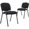 Giantex 5-Pack Conference Chair Set – Stackable Guest Chair with Metal Frame, Padded Cushion, Stacking Reception Chair, Lobby Chairs Set of 5, Stackable Chairs, Office Waiting Room Chair, Black(2)