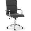 Giantex Ergonomic Office Chair, Mid Back Fabric Desk Chair with Armrest, Rocking Backrest, Lumbar Support & Padded Seat, Swivel Computer Chair with Adjustable Height for Home Office, Grey(1)