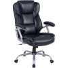 Giantex Executive Office Chair, Leather Ergonomic Computer Desk Chair w/Rocking Function, Padded Seat & Arms, Height Adjustable Gaming Chairs, High Back Rolling Swivel Chair for Home Office (Black)(Black)