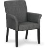 Giantex Office Waiting Room Chairs, Set of 4 Fabric Executive Guest Chair, Upholstered Reception Chair with Padded Arms, Backrest, Wood Legs, Guest Chairs for Meeting Room, Dining Room(Grey)