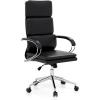 Giantex Ribbed Office Chair, High Back Ergonomic Desk Chair with Wheels & Rocking Function, Swivel Leather Desk Chair w/Arms & Removable Lumbar Support & Seat Cushions, Modern Executive Chair, Black