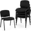 Giantex Set of 5 Conference Chair with Ergonomic Upholstered Seat, Protective Foot Pad, Elegant and Stackable Design for Home & Office, Waiting Room, Guest Room, 5 Pieces Reception Executive Chair Set(Black)