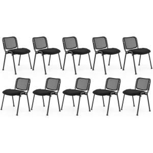 Giantex Set of 5 Office Guest Chair, Stackable Waiting Room Chair with Padded Seat, Metal Frame, 330Lbs Capacity, Conference Room Chair, Reception Chair for Lobby, Training Room, Meeting Room (1)(3)