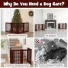 Giantex Dog Gate with Door – 30”H × 80”W Wooden Pet Gate with Walk Through Door, Foldable Freestanding 4 Panels Pet Safety Fence Extra Wide for Doorway Stairs House Deck Yard, Dark Cherry Brown(Dark Cherry Brown)