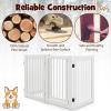 Giantex Dog Gate with Door – 30”H × 80”W Wooden Pet Gate with Walk Through Door, Foldable Freestanding 4 Panels Pet Safety Fence Extra Wide for Doorway Stairs House Deck Yard, Dark Cherry Brown(White)