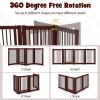 Giantex Dog Gate with Door – 30”H × 80”W Wooden Pet Gate with Walk Through Door, Foldable Freestanding 4 Panels Pet Safety Fence Extra Wide for Doorway Stairs House Deck Yard, Dark Cherry Brown(Dark Cherry Brown)