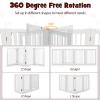 Giantex Dog Gate with Door – 30”H × 80”W Wooden Pet Gate with Walk Through Door, Foldable Freestanding 4 Panels Pet Safety Fence Extra Wide for Doorway Stairs House Deck Yard, Dark Cherry Brown(White)