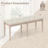 Giantex 47.5-inches Upholstered Dining Bench, Button-Tufted Table Bench with Carved Rubber Wood Legs, Padded Seat, Load 440Lbs, Vintage End of Bed Ottoman for Entryway, Living Room, Bedroom (1,Beige)(Beige)