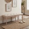 Giantex 47.5-inches Upholstered Dining Bench, Button-Tufted Table Bench with Carved Rubber Wood Legs, Padded Seat, Load 440Lbs, Vintage End of Bed Ottoman for Entryway, Living Room, Bedroom (1,Beige)(Beige)
