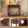 Giantex 2-Tier Console Table, 36″ Retro Entryway Table with Storage Drawer & Elegant Legs, Narrow Wooden Sofa Table with Open Shelf for Living Room, Foyer, Hallway, Bedroom, Entrance (Brown)(Brown)