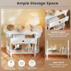 Giantex 2-Tier Console Table, 36″ Retro Entryway Table with Storage Drawer & Elegant Legs, Narrow Wooden Sofa Table with Open Shelf for Living Room, Foyer, Hallway, Bedroom, Entrance (Brown)(White)