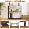 Giantex 36″ Narrow Console Table, 2-Tier Entryway Tables with Faux Marble Top & Heavy-Duty Metal Frame, Behind Couch Table, Modern Sofa Tables with Open Storage Shelves for Entrance, Living Room,Foyer(Rustic Brown+black)