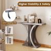 Giantex 40″ Narrow Console Table, T-Shaped Entryway Table with Open Storage Shelve, Industrial Sofa Table Behind Couch, Modern Foyer Table, Accent Table for Living Room, Entrance,Hallway(Rustic Brown)(Grey)