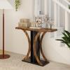 Giantex 40″ Narrow Console Table, T-Shaped Entryway Table with Open Storage Shelve, Industrial Sofa Table Behind Couch, Modern Foyer Table, Accent Table for Living Room, Entrance,Hallway(Rustic Brown)(Rustic Brown)