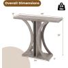 Giantex 40″ Narrow Console Table, T-Shaped Entryway Table with Open Storage Shelve, Industrial Sofa Table Behind Couch, Modern Foyer Table, Accent Table for Living Room, Entrance,Hallway(Rustic Brown)(Grey)