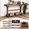 Giantex 52″ Narrow Console Table, Vintage Accent Entryway Table with Open Storage Shelf, Long Wooden Behind Couch Sofa Table with Anti-tip Kit for Small Spaces Living Room Hallway (Black)(Walnut)