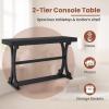 Giantex 52″ Narrow Console Table, Vintage Accent Entryway Table with Open Storage Shelf, Long Wooden Behind Couch Sofa Table with Anti-tip Kit for Small Spaces Living Room Hallway (Black)(Black)