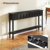 Giantex 60″ Entryway Table, Long Narrow Console Table with 4 Drawers and Open Storage Shelf, Modern Slim Entry Tables, Farmhouse Wooden Sofa Tables with Anti-Tip Kit for Living Room, Hallway (Black)(Black)