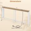 Giantex 71″ Narrow Console Table with 2 Power Outlets and USB-C Ports, Sofa Tables with Charging Station & Metal Frame, Skinny Behind Couch Tables, Long Entryway Tables for Living Room, Natural+White(Natural + White)