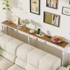 Giantex 71″ Narrow Console Table with 2 Power Outlets and USB-C Ports, Sofa Tables with Charging Station & Metal Frame, Skinny Behind Couch Tables, Long Entryway Tables for Living Room, Natural+White(Natural + White)