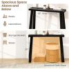 Giantex Narrow Long Console Table, 43″ Modern Entryway Table Behind the Couch, Rubberwood Accent Sofa Tables for Living Room, Foyer, Hallway, Bedroom, Entrance (Walnut)(Black)