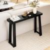 Giantex Narrow Long Console Table, 43″ Modern Entryway Table Behind the Couch, Rubberwood Accent Sofa Tables for Living Room, Foyer, Hallway, Bedroom, Entrance (Walnut)(Black)
