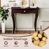 Giantex Wooden Console Table, Chic Accent Entryway Table with Storage Drawers, Solid Rubber Wood Legs and Metal Guide Rails, Vintage Sofa Tables for Living Room, Foyer, Bedroom and Entrance