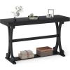 Giantex 52″ Narrow Console Table, Vintage Accent Entryway Table with Open Storage Shelf, Long Wooden Behind Couch Sofa Table with Anti-tip Kit for Small Spaces Living Room Hallway (Black)(Black)